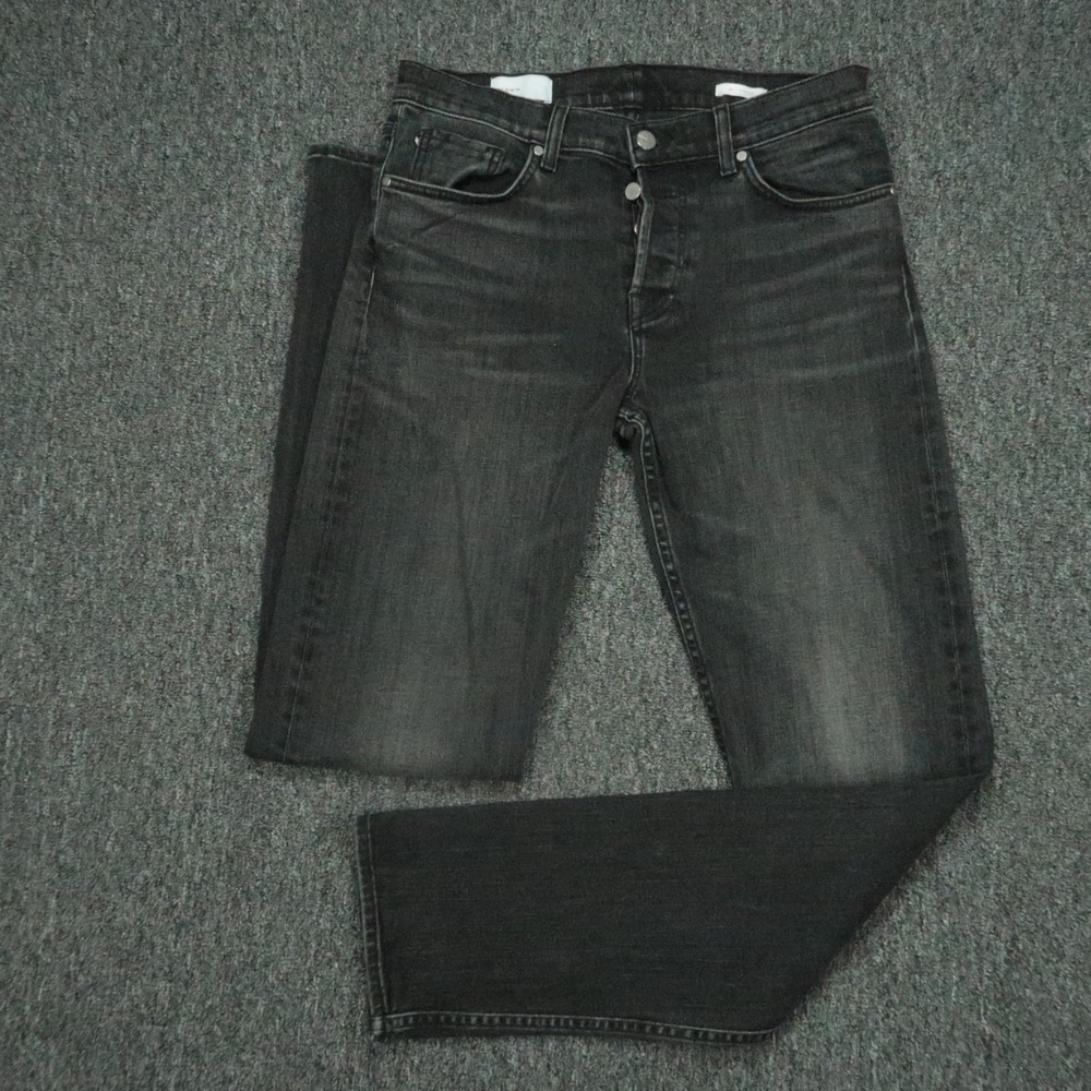 Baldwin Jeans Men 30x33 Black Modern Slim Tompkins Selvedge Straight 5 Pocket‎